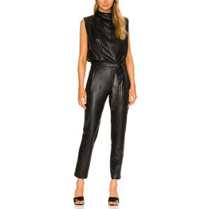 Amanda Uprichard 'Fabienne' Black Viscose Jumpsuit Size XS